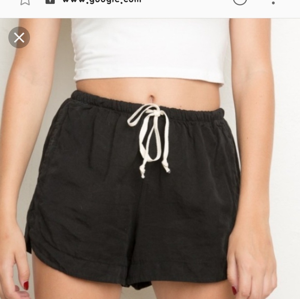 Washed Out Black Brandy Melville Drawstring Short